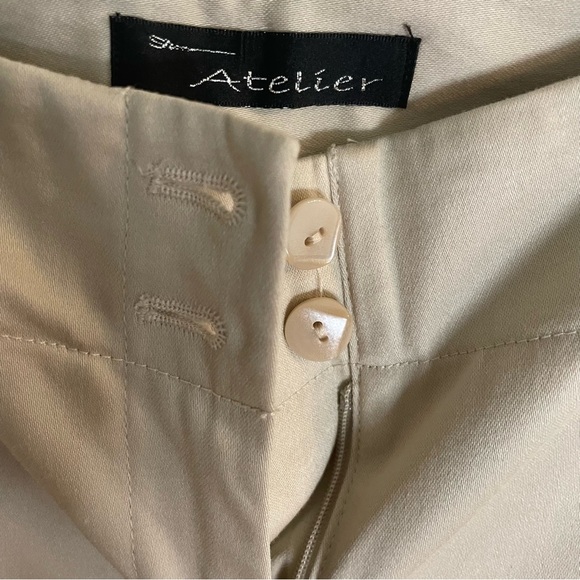 Atelier Chinos neutral tan structured capsule minimalist dressy ladies size 2 - Picture 4 of 8
